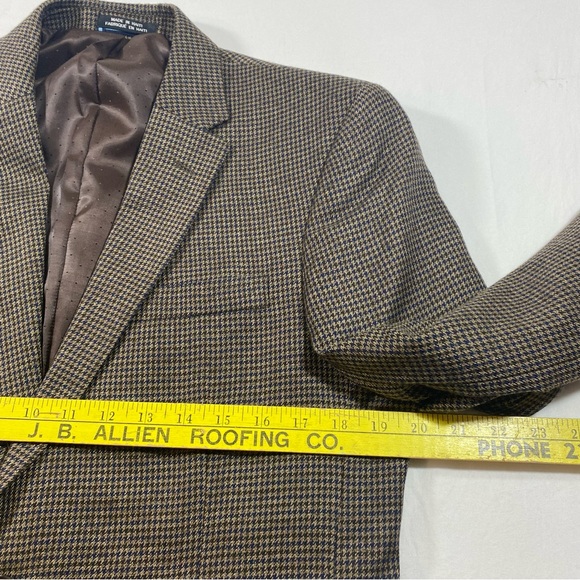 Tommy Hilfiger Blazer Jacket Men’s 40R Herringbone Plaid Brown black Sports Coat - Picture 7 of 15